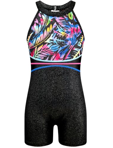 Image of HOZIY Leotards for Girls Gymnastics Kids Children Biketard Snowflake Ribbon Blue Purple Hot Pink Sparkle
