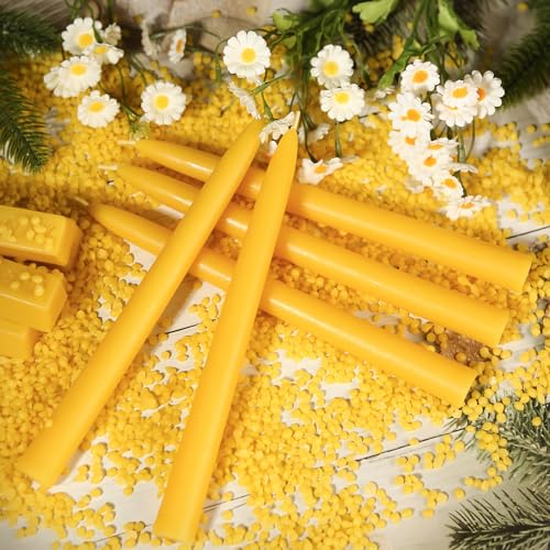 Image of Beeswax Taper Candles, Handmade Natural Candles Sticks,9 Inch,18 Pack