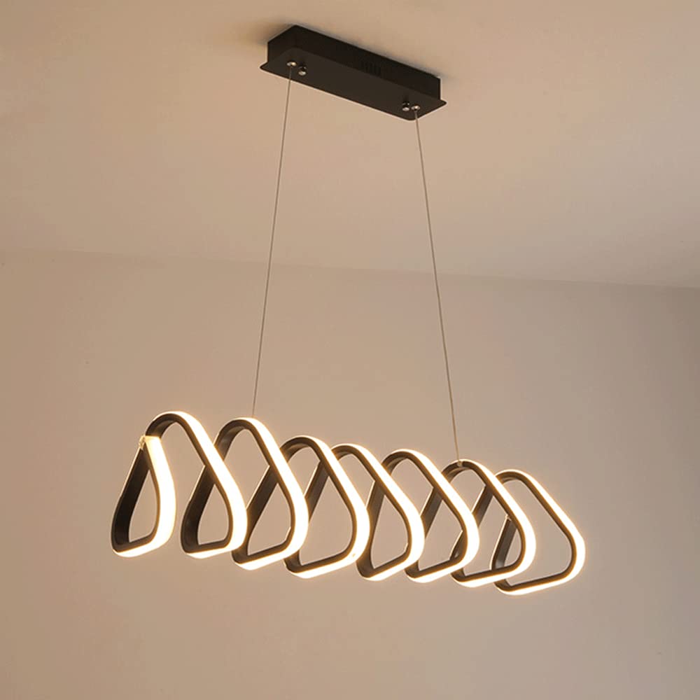 Suspension Forme Spirale Luminaire Suspendu Linéaire Noir 52W