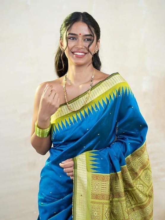 Image of Handmade Pure Bomkai Silk Saree Khandua Natural Silk Ikkat Saree For Women /Ethnic Wear /Traditonal Saree /Handloom Saree With Regular Fit Blouse Piece