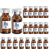 Ks-Tek 20pcs Sterile Empty Vial,Sample Vials with Self Healing Injection Port and Flip Off Cover,Borosilicate Injection Glass Bottle Individually Packing (Amber, 3 ml)