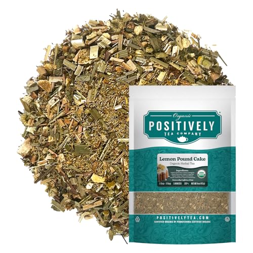 Image of Organic Positively Tea Company, Lemon Pound Cake, Herbal Tea, Loose Leaf, 4 Ounce