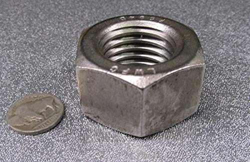 18-8 Stainless Steel Hex Nut 1 1/8"-7 Thread x 1-11/16" W x 31/32" H 3 Pcs