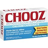 PACK OF 3 EACH CHOOZ ANTACID GUM MINT 12EA PT#6373617685