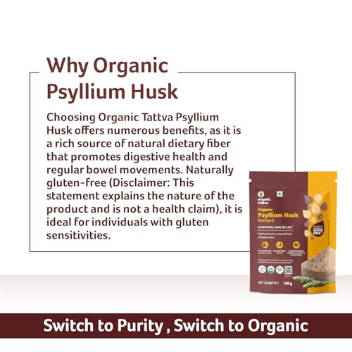 Image of Organic Tattva Psyllium Husk (Isabgol) 200 Gram | Excellent Source of Natural Dietary Fiber | Helps Relieve Constipation, Digestive Stress | Boost Digestion and Effective in Weight Loss
