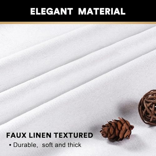 Image of PrinceDeco Blackout Curtains 90 Inches Long 2 Panels Set for Bedroom Living Room Thermal Insulated Textured Curtains with White Liner Grommet Window Curtains,W52 x L90, White