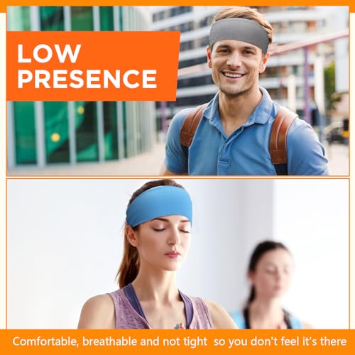 Image of 18 Pcs Sports Sweatbands for Men Women Camo Headbands Workout Non Slip Headbands Breathable Head Band Fitness Stretchy Unisex Hairband for Yoga Running Cycling Ball