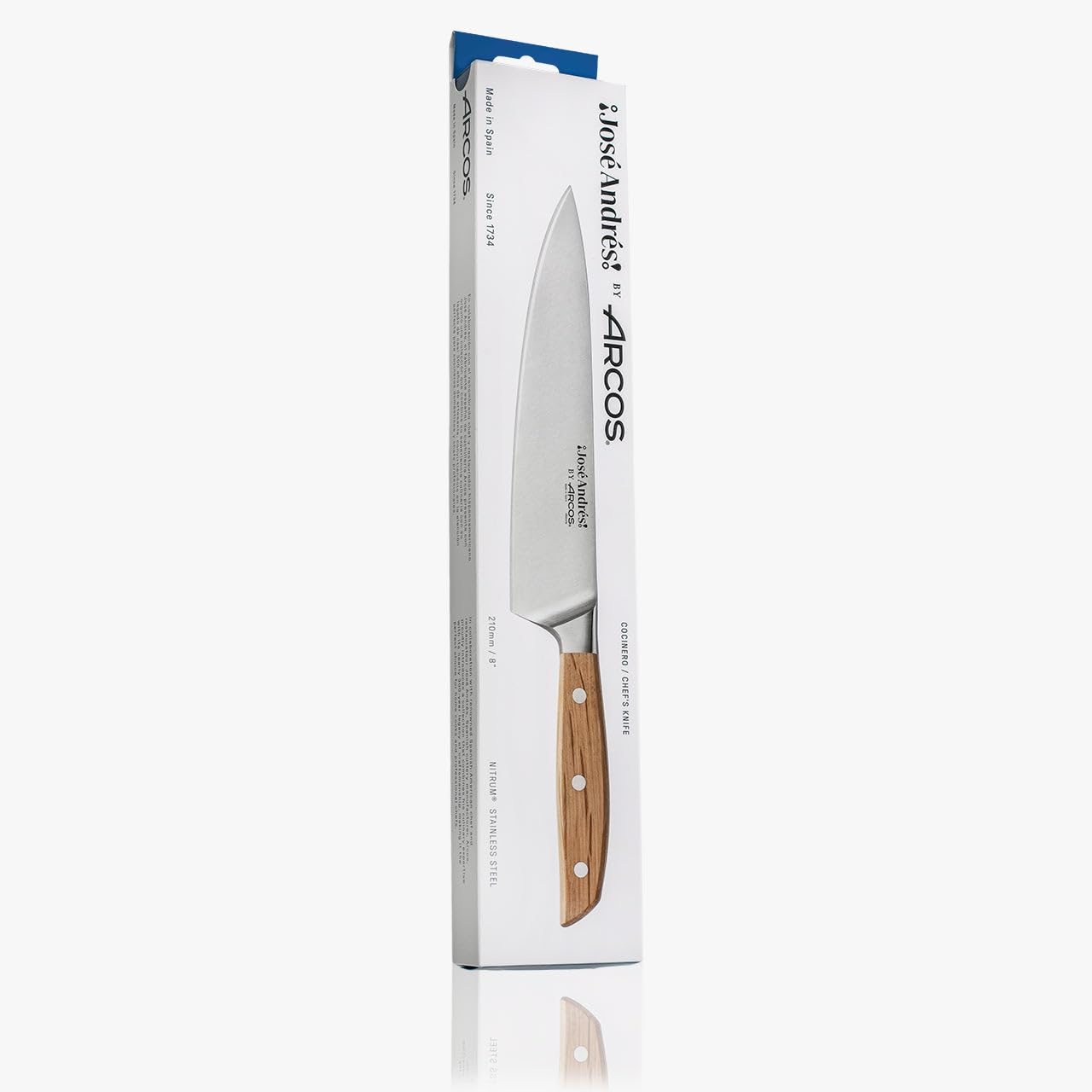 Arcos by Chef José Andrés - Coltello da pane da 20 cm per pane artigianali e prodotti da panetteria, lama forgiata in acciaio inox Nitrum con bordo in seta, manico ergonomico in legno di incina