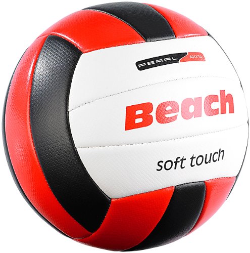 Speeron Volleyball-Ball: Beachvolleyball, griffige Soft-Touch-Oberfläche, Kunstleder, 20,5 cm...