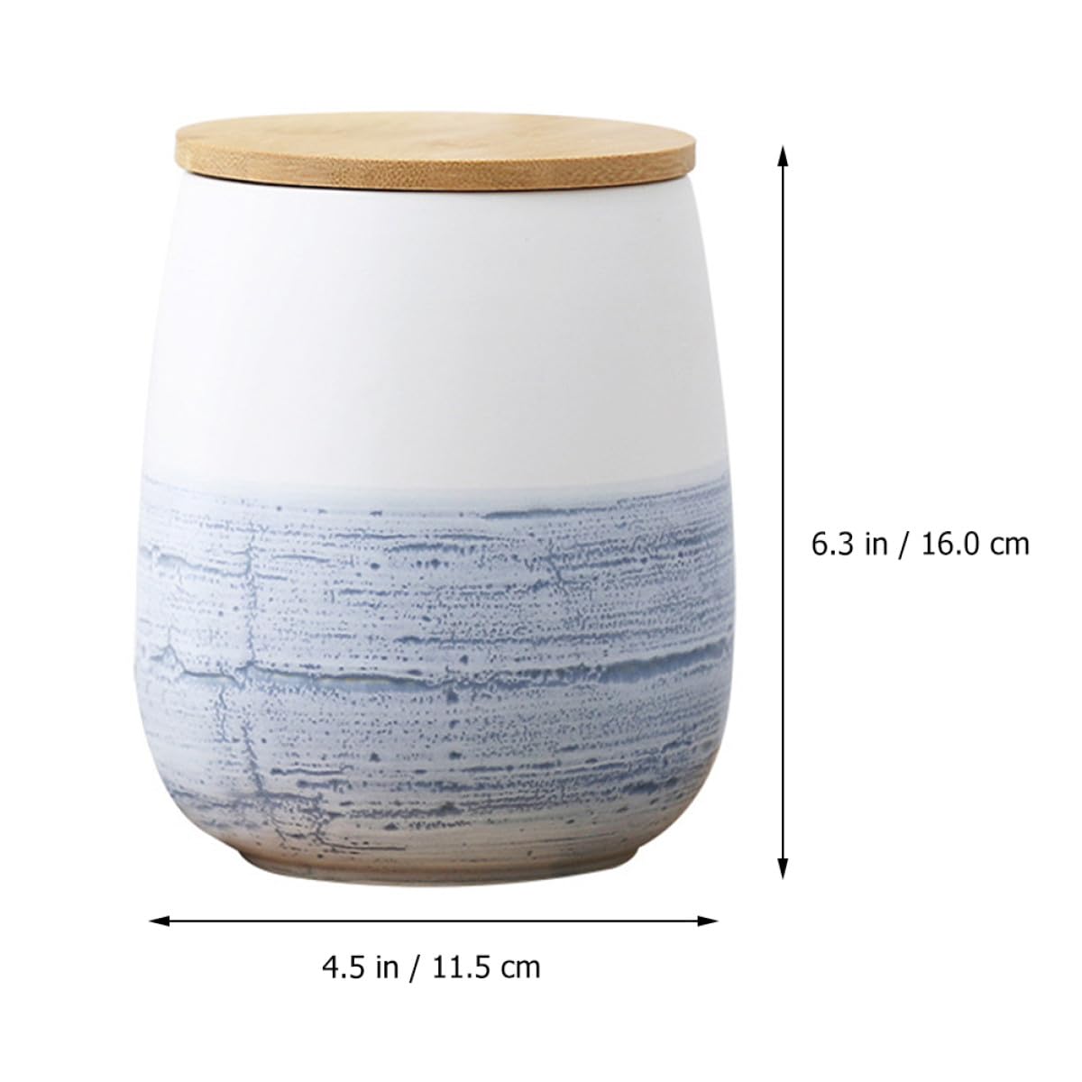 Alipis Barattolo di Ceramica Grande con Coperchio in Legno Sigillato Contenitore per la Conservazione Alimentare in Cucina Vaso per Caramelle e Alimenti Freschi Adatto per Casa e
