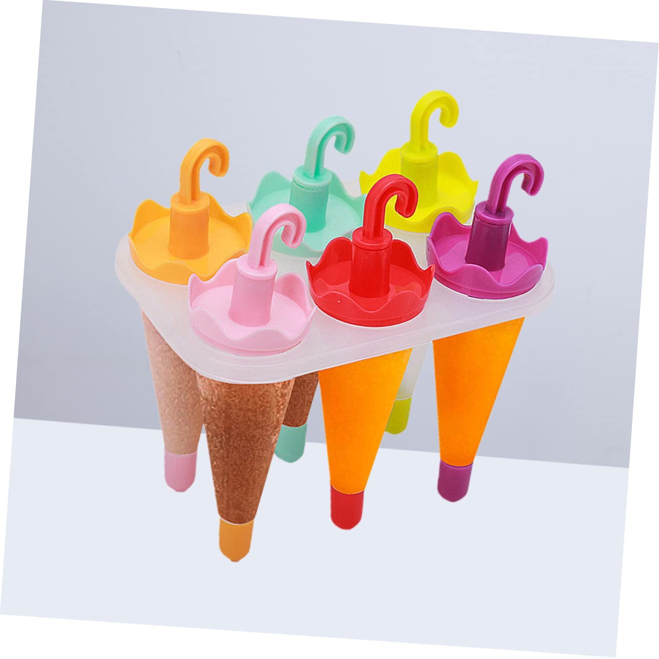 BESTonZON 18piezas Molde De Helados Forma De Paraguas Moldes Reutilizables Para Coloridos Perfectos Para Fácil Desmoldeo Agua Caliente