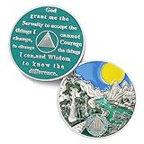 Sunlight 3 Year Sobriety Coin - Recovery Three Year AA Coins - Serenity Prayer NA AA Chips and Medallions - 1-65 Prime Living Clean Sober Token - Narcotics Alcoholics Anonymous Gifts for Men Women