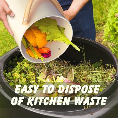 Kimicr CREAM COMPOST BIN 0100 1.3 Gallon Compost Bin Kitchen Counter, Stainless Steel Odorless Indoor Compost Bin Includes 4 Pack Carbon Filters thumb #5