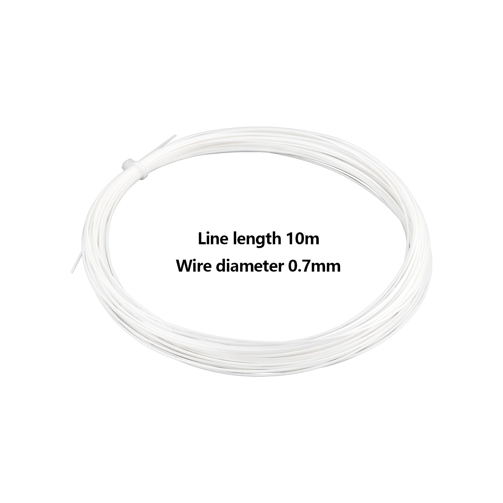 OTOTEC 1 Pz 10 M 0,7 Mm di Diametro del Filo Corda da Badminton Nylon Ad Alta Flessibilità Badmintonsaite Compatibile con YONEX BG Exbolt 65 (Bianco)