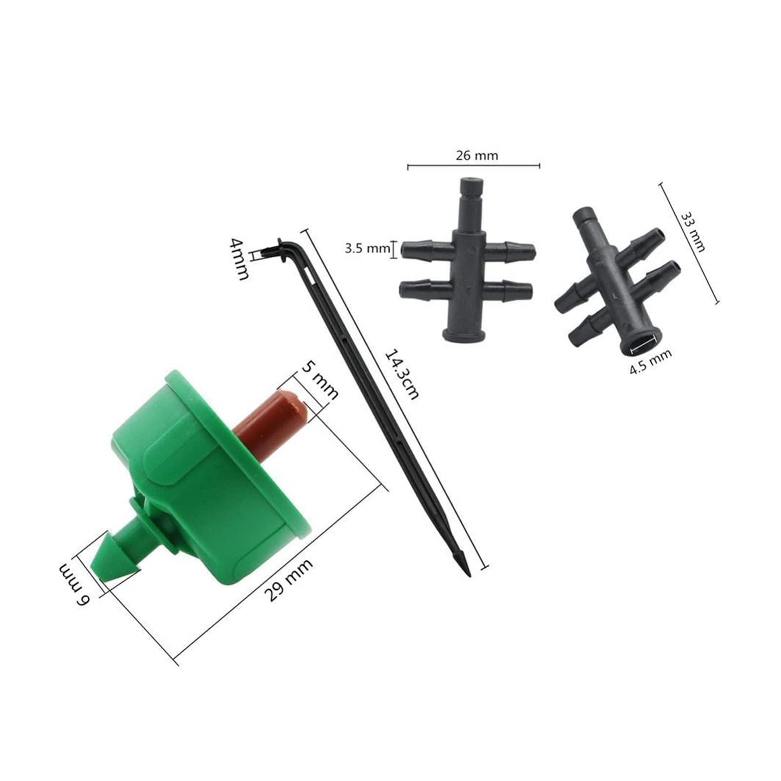 nawadnianie trawnika ogród nawadnianie 4-kierunkowe zakrzywione strzałka system nawadniania kropelkowego 3/5 mm wąż nawadnianie kropelkowe zestaw nawadniania, z 2 l/4 l/8 l stały przepływ urządzenie nawadniające 20 zestawów (kolor: zestaw 2 l)