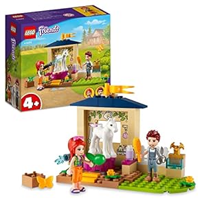 LEGO 41696 Friends Ponypflege, Pferdestall mit Pferd-Figur und Mia Mini-Puppe, Bauernhof-Spielzeug für Kinder ab 4 Jahre…