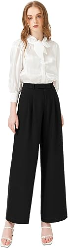 Miniatura 3 de Vien Tran Pantalones de trabajo de cintura alta de los años 70, estilo palazzo para oficina, casual, negocios, mujeres