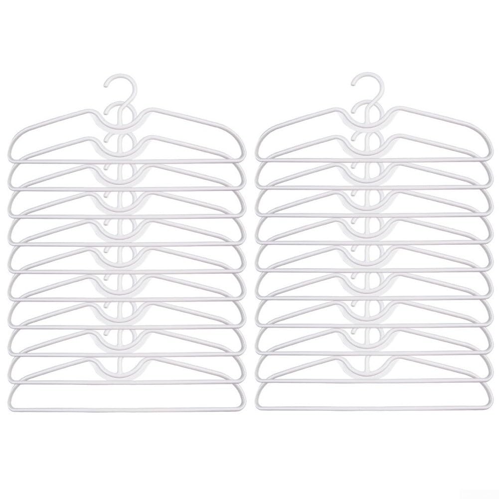 5/10/20 Pcs Plastic Clothes Hangers, Lightweight Space Saving Coat Hangers, Household Hanger Clothes Organizer Non-slip, White(20pcs)
