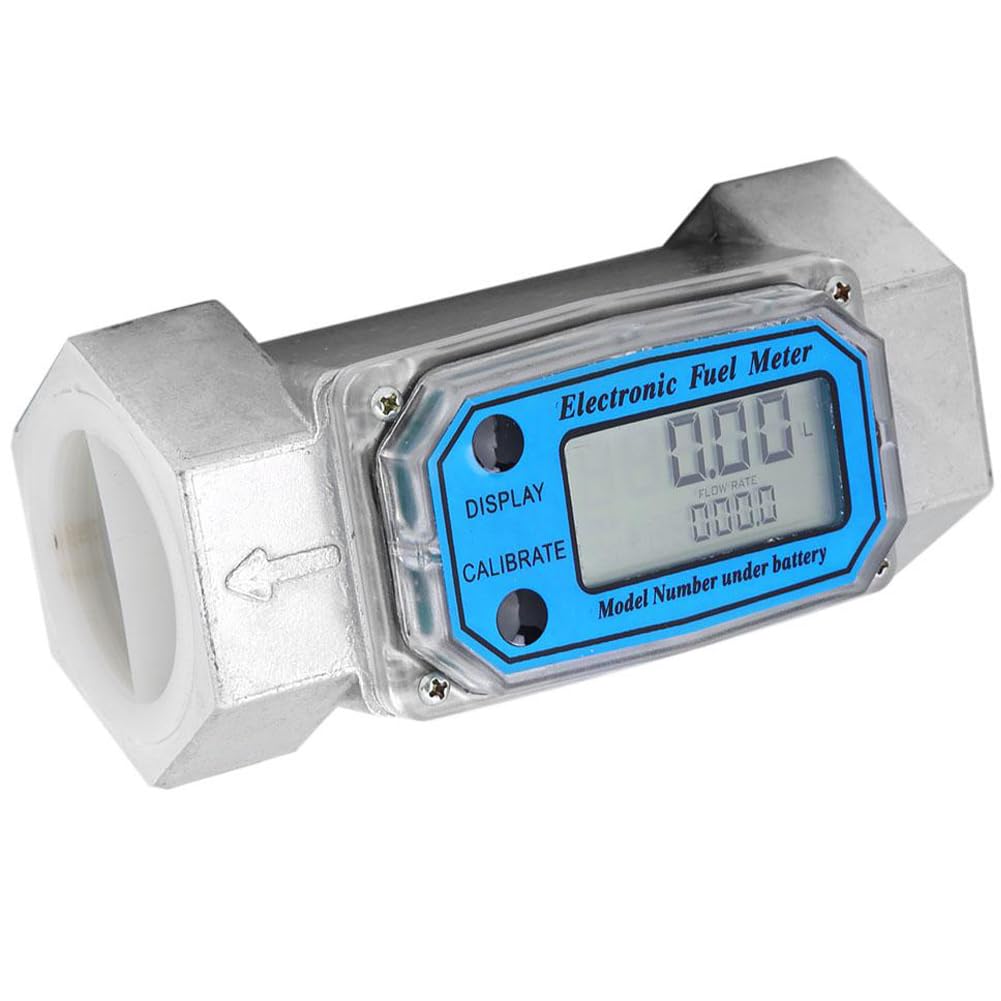 Digital Turbine Flow Meter 120L/Min Water Fuel Flow Meter 0-99999 Electronic Fuel Meter 1-1/2" NPT