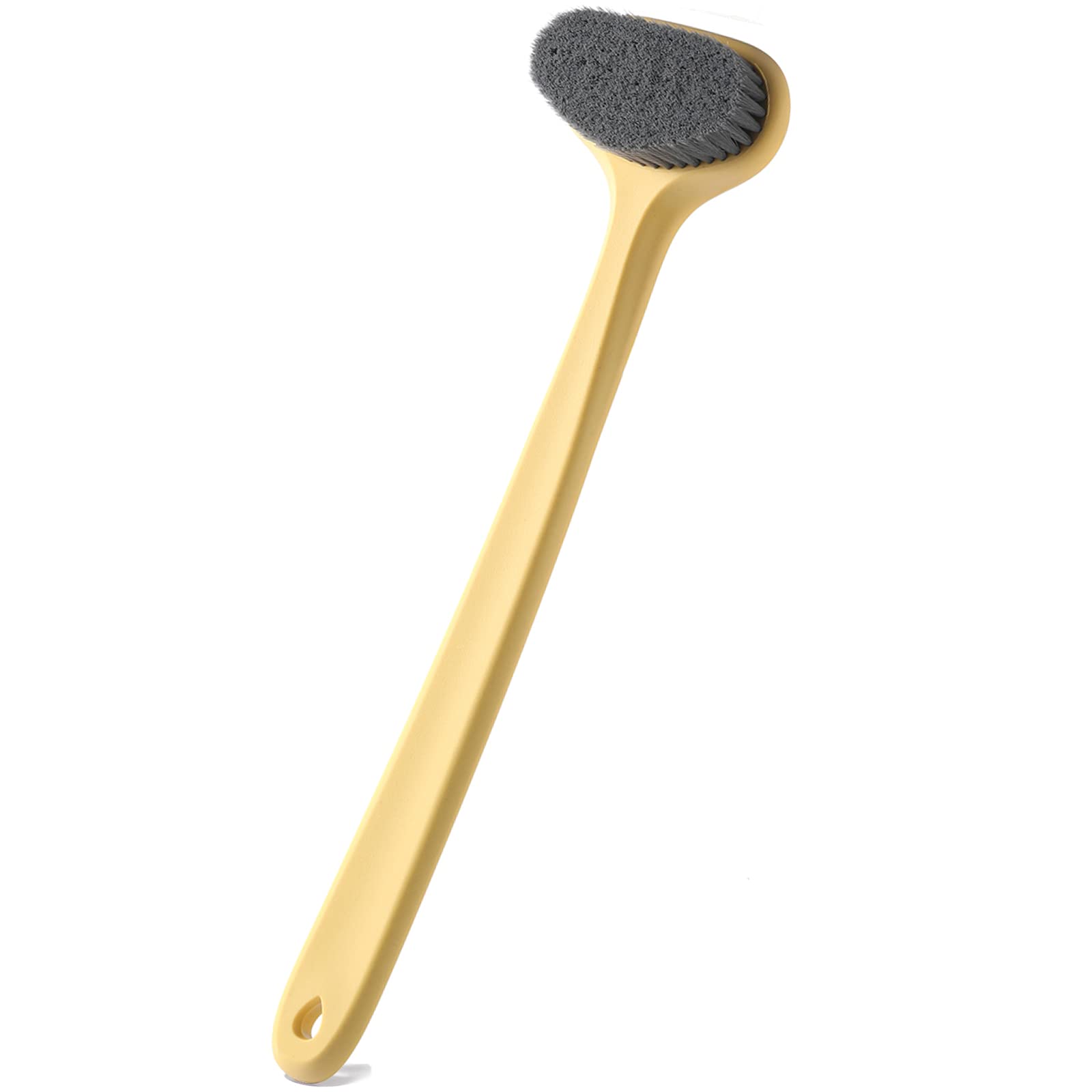 GREENRAINUpgraded Bath Body Brush with Comfy Bristles Long Handle Gentle Exfoliation Improve Skin's Health and Beauty Bath Shower Wet or Dry Brushing Body Brush (Gold)
