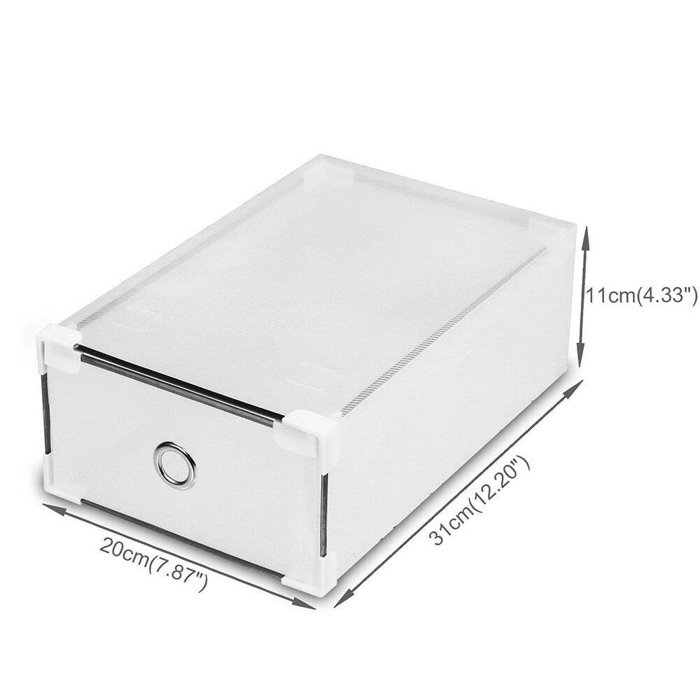 20 Cajas de Almacenamiento apilables de plástico Transparente para Zapatos, 31 x 20 x 11 cm