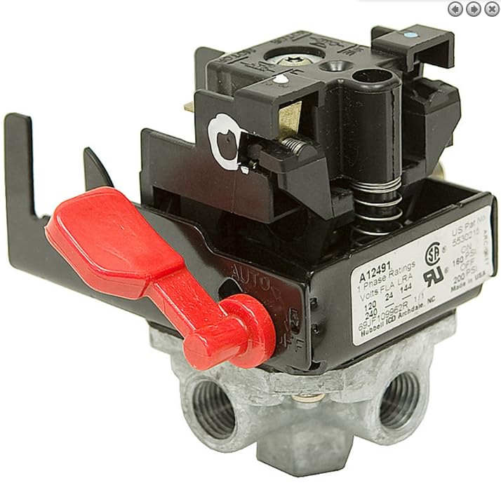 Fits Hubbell 69JF109962R, 5530215 Pressure Switch 160-200 PSI 1.5 HP