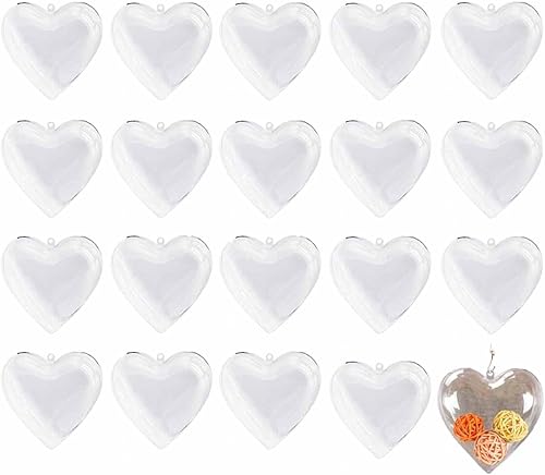 Miniatura 6 de 20 esferas transparentes rellenables de 2.36 pulgadas, plástico transparente engrosado, esférico, para decoración de árbol de Navidad y días