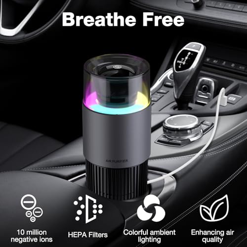 JOSTART Portable HEPA Air Purifier with negative ion Purification, for Car, Truck, RV/Camper, for Smoke,Pet Dander, Dust, Pollutants for Clean Air - Image 3