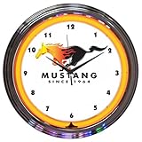 Neonetics Ford Mustang Since 1964 Orange Neon Wall Clock, 15-Inch