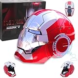 Iron-man Helmet Electronic MarK 5 Helmet Voice Control/Sensing Open/Close Suitcase Armor Helmet With Sounds & LED Eyes Light Up Wearable Super Hero Movie 1:1 model Prop For Christmas Halloween Prop.