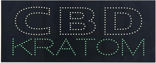 Miniatura 2 de Letrero LED Kratom CBD para negocios, letrero abierto LED súper brillante para ahumadero, letrero de publicidad eléctrica para tienda de tabaco,