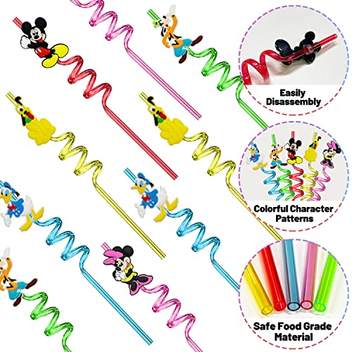 25pcs Mouse Straws Mouse Party Supplies Favors With 2pcs Cleaning Brush Plastic Reusable Straws Birthday Party Supplies Toys For Boys Girls Kids - Image 5