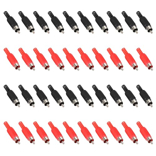 Greluma 40 Piezas Adaptador de enchufe RCA para soldar, reemplazo de conector macho RCA para audio y video