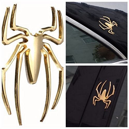 Image of VRT 3D Chrome Emblem Automotive Car, Bike Badges Logo Self Adhesive Sticker (Spider, Red)