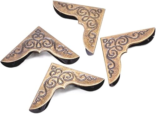 Miniatura 2 de MinLia 40pcs prácticos protectores de esquina de libro de metal bronce manualidades cuaderno marco de fotos álbumes de recortes (bronce)