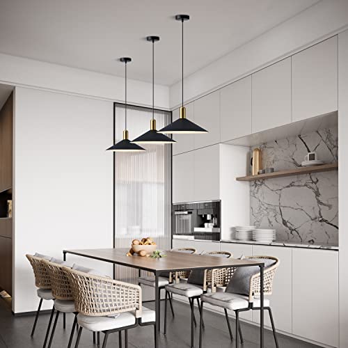 Kco L1090 Lighting Farmhouse Matte Black Barn Pendant Light 1-Light Mid Century Dome Pendant Lighting Industrial Cone Hanging Light Single Kitchen Island Light Fixture thumb #2