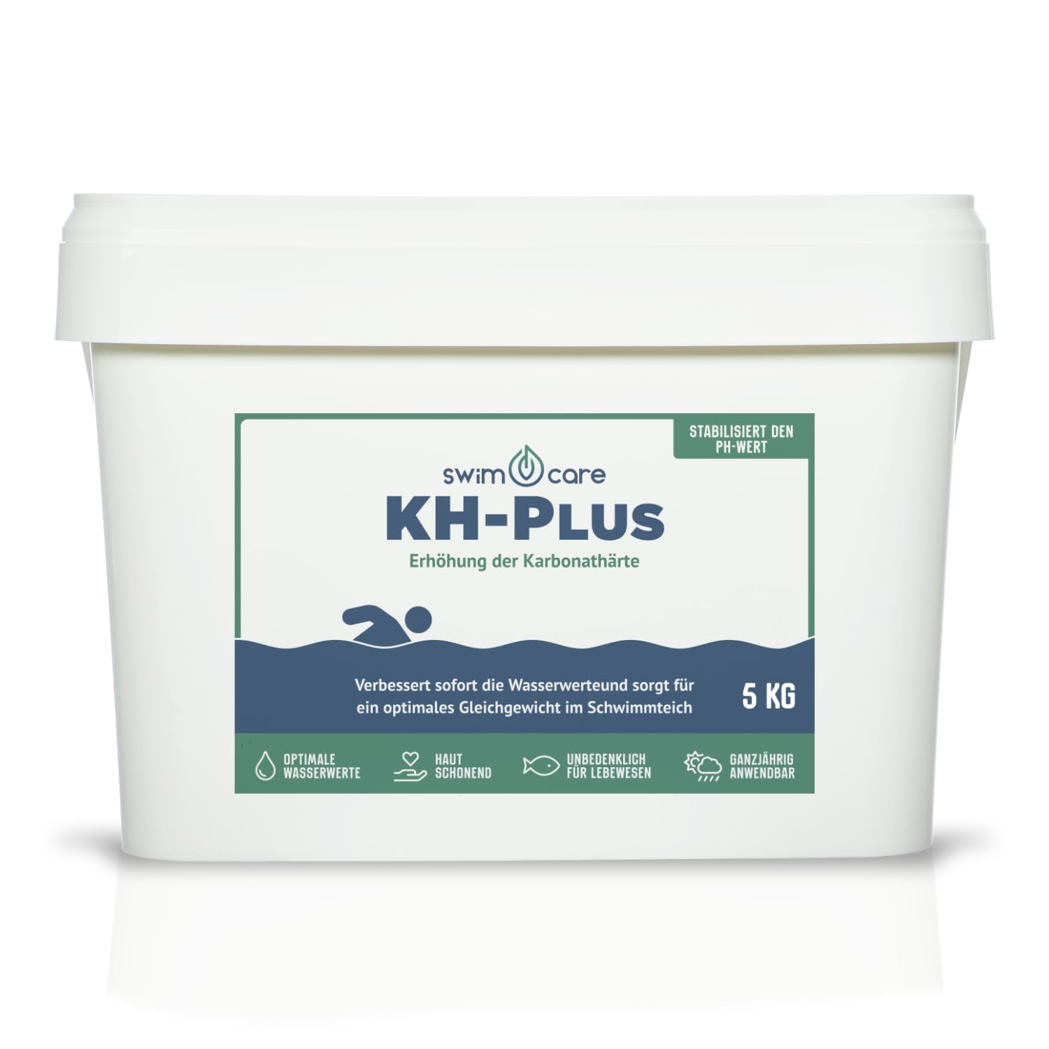 swimcare® KH-Plus - 5 kg - Erhöht die Karbonathärte in Schwimmteichen - Stabilere pH-Werte - Fördert das biologische Gleichgewicht im Teich und Naturpool