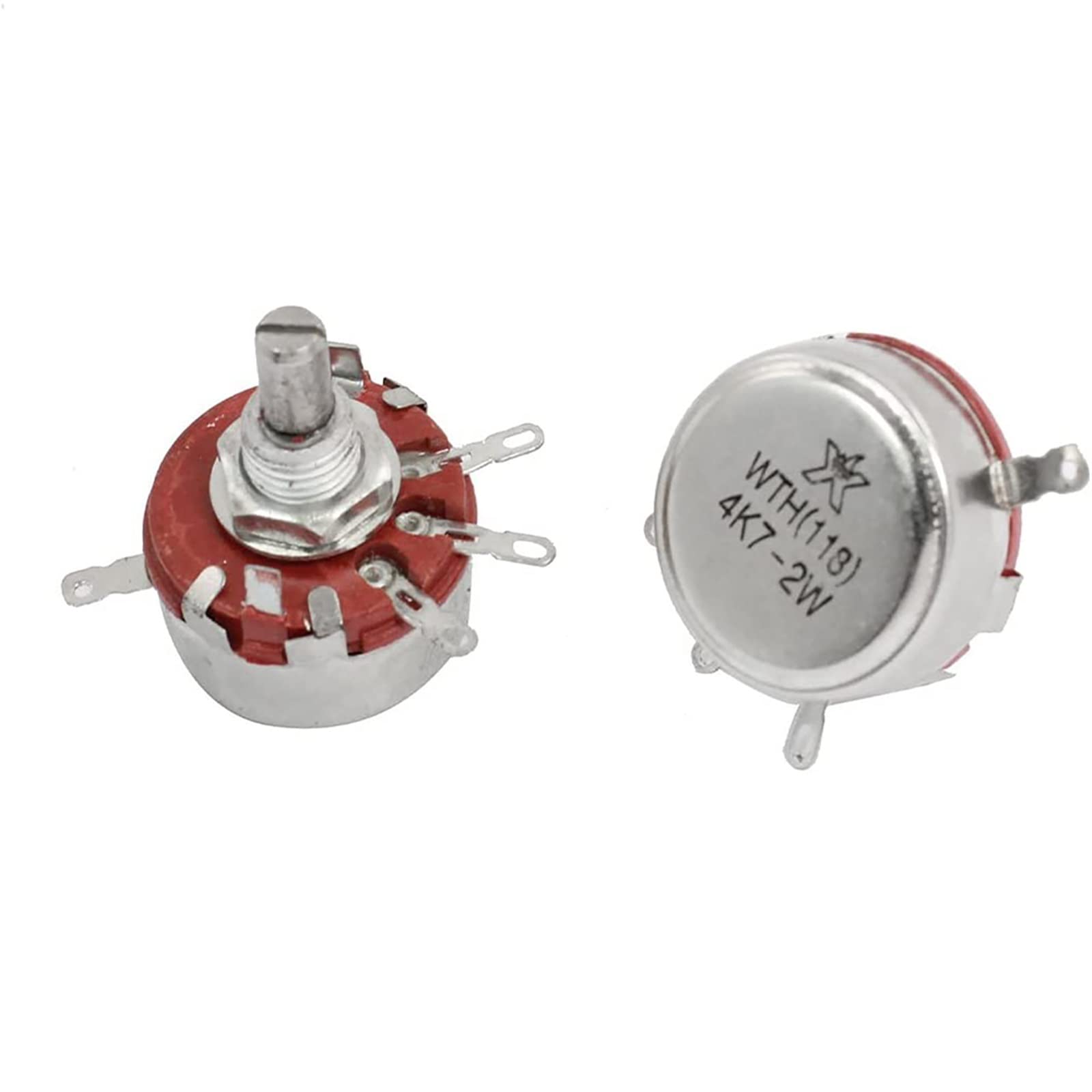 Accesorios de bricolaje Potenciómetro WTH118 de 5 uds., eje de 10mm, 4 pines, alambre de película de carbono giratorio de giro único, resistencias variables lineales enrolladas 470-4,7 M Ohm ( Size :