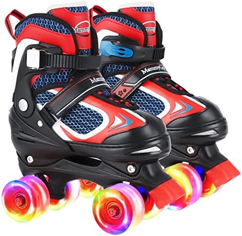 Kids Roller Skates for Girls and Boys, 4 Sizes Adjustable Roller Skates with Light up Wheels, Outdoor & Indoor Roller Skates for Kids Children Beginners,Patines para Niñas Niños