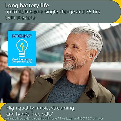 Image of Jabra Enhance Plus Self-Fitting OTC Rechargeable Hearing Aids for Advanced Hearing Enhancement, Music and Calls - (Incompatible with Android) 4 Mics and Powerful Speakers, Made for iPhone - Gold Beige