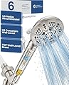 6-Mode High Pressure Handheld Shower Head with Filter, HOPOPRO High Flow Filtered Handheld Showerhead, Water Softener Filters for Hard Water - Removes Chlorine - Improves Skin Hair Condition