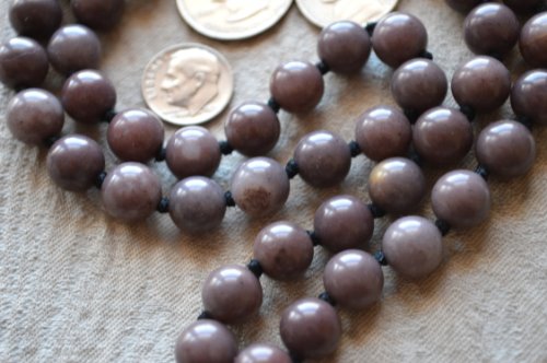 PURPLE JADE HAND KNOTTED EXCLUSIVE JAPA MALA 10 MM BEADS TOP GRADE PRAYER NECKLACE. BLESSED & ENERGIZED (54+1) HINDU TIBETAN BUDDHIST PRAYER KARMA BEADS SUBHA ROSARY MALA FOR NIRVANA, BHAKTI, FOR REMOVING INNER DOSHAS, FOR CHANTING AUM OM, FOR AWAKEN