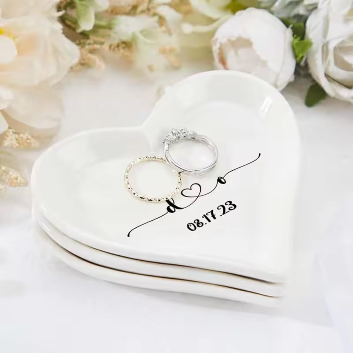Custom Wedding Ring Plate, Personalized Ring Dish, Mrs. Ring Trinket Dish Jewellery Dish Tray, Bride To Be Gifts, Bridal Shower Present, Engagement Wedding Ring Holder Dish Bride Ring Holder