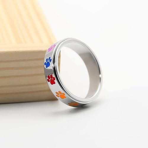 Miniatura 5 de Oreillestar Anillo de ansiedad para mujer, anillo giratorio anillo de titanio de acero inoxidable para hombres, mujeres, adolescentes, 0.236 in de