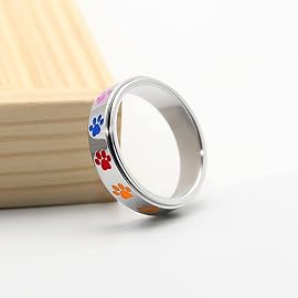 LuckyAmor Anxiety Ring for Women Spinner Rings:Rotating Rings Stainless Steel 6mm Moon Star Anxiety for Men Band Jewelry Gift for Women Size 6 7 8 9 10