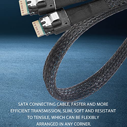 GOWENIC Slim SAS Cable, High Flexibility High Speed 12Gbps Slim SAS Cable with Gold Plated Contactors for Desktop Chassis SSD7Pin Interface (0.5m/19.7in)