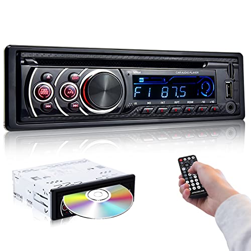 Podofo 1 Din Autoradio CD DVD Bluetooth Freisprecheinrichtung 1Din Auto Radio FM USB SD AUX MP3 CD...