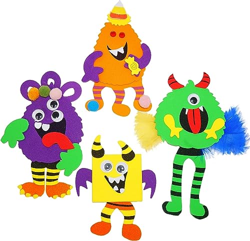 4E's Novelty Halloween Crafts for Kids (12 Pack) Silly Monsters Foam...