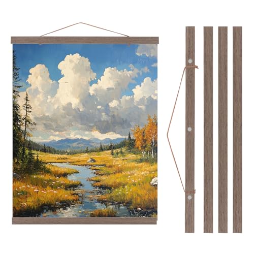 Cadre magnétique 20 pouces en bois brun foncé pour affiches et photos PATIKIL lot de 2