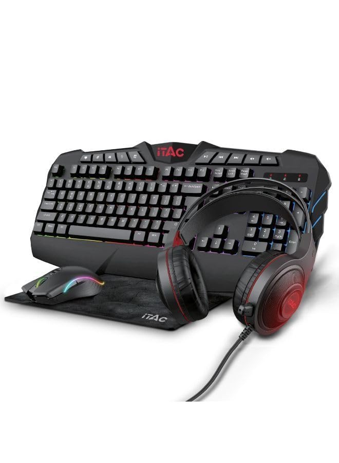 4 In 1 Led Gaming Mechanical Keyboard With Mouse And Headset Multicolor